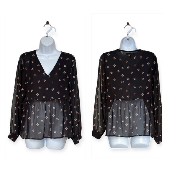 Maje Skirt Set in Printed Chiffon, Jouet Skirt, Leona Top, Size 2/M - Picture 5 of 16